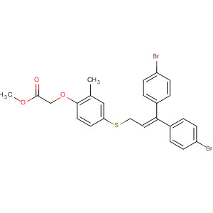 Acetic acid,[4-[[3,3-bis(4-bromophenyl)-2-propenyl]thio]-2-methylphenoxy]-, methylester molecular structure