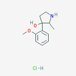 3-(2-methoxyphenyl)-2-methylpyrrolidin-3-ol;hydrochloride molecular structure