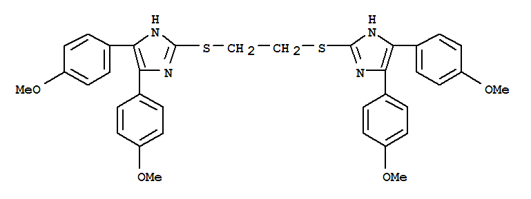2,2'-(ethane-1,2-diyldisulfanediyl)bis[4,5-bis(4-methoxyphenyl)-1H-imidazole] molecular structure