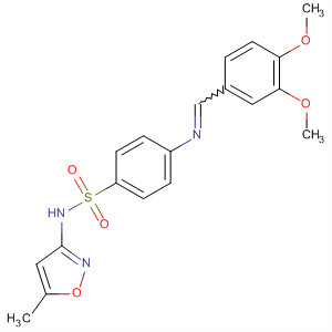 Benzenesulfonamide,4-[[(3,4-dimethoxyphenyl)methylene]amino]-N-(5-methyl-3-isoxazolyl)- molecular structure