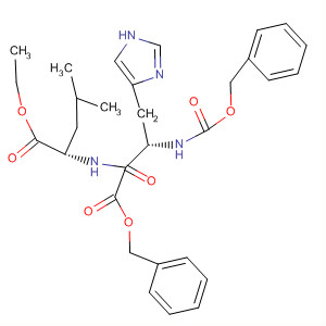 L-Leucine, N-[N,1-bis[(phenylmethoxy)carbonyl]-L-histidyl]-, ethyl ester molecular structure