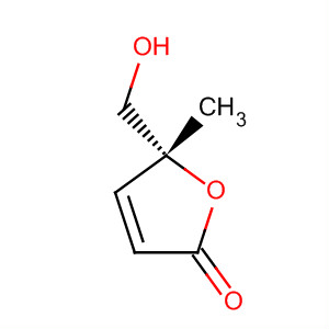 2(5H)-Furanone, 5-(hydroxymethyl)-5-methyl-, (5R)- molecular structure