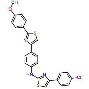 4-(4-chlorophenyl)-N-{4-[2-(4-methoxyphenyl)-1,3-thiazol-4-yl]phenyl}-1,3-thiazol-2-amine molecular structure