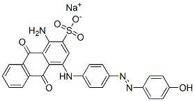 sodium 1-amino-9,10-dihydro-4-[[4-[(4-hydroxyphenyl)azo]phenyl]amino]-9,10-dioxoanthracene-2-sulphonate molecular structure