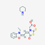 3-THIAZOLIDINEACETIC ACID 5-[(3-ETHYL-2(3H)-BENZOXAZOLYLIDENE)ETHYLIDENE]-4-OXO-2-THIOXO-,COMPD. WITH PIPERIDINE (1:1)
