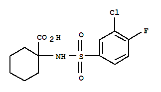 Cyclohexanecarboxylicacid, 1-[[(3-chloro-4-fluorophenyl)sulfonyl]amino]- molecular structure