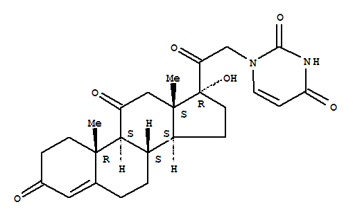 21-(2,4-dioxo-3,4-dihydropyrimidin-1(2H)-yl)-17-hydroxypregn-4-ene-3,11,20-trione molecular structure