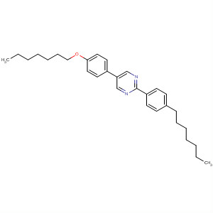 Pyrimidine, 5-[4-(heptyloxy)phenyl]-2-(4-heptylphenyl)- molecular structure