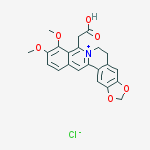 (9,10-dimethoxy-5,8-dihydro-6H-[1,3]dioxolo[4,5-g]isoquino[3,2-a]isoquinolin-8-yl)acetic acid molecular structure