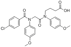 N-(N-(p-Chlorobenzoyl)-2-(p-anisidino)acetyl)-4-(p-anisidino)butyric a cid molecular structure