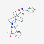 3-(4-Fluorophenyl)-5-(4-(4-methyl-5-(2-(trifluoromethyl)phenyl)-4H-1,2,4-triazol-3-yl)bicyclo[2.2.2]octan-1-yl)-1,2,4-oxadiazole molecular structure