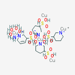 3-piperidinesulfonic acid, compd. with 1,2,3,6-tetrahydro-3-pyridinesulfonic acid, copper copper(1+) copper(2+) salt, ammoniate hydrate (3:1:2:1:2:1:6) molecular structure