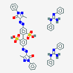1,1'-BIPHENYL]-2,2'-DISULFONIC ACID 4,4'-BIS[(4,5-DIHYDRO-3-METHYL-5-OXO-1-PHENYL-1H-PYRAZOL-4-YL)AZO]-,COMPD. WITH N,N'-DIPHENYLGUANIDINE (1:2) molecular structure