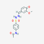 N-[4-({2-[(3-methoxy-4-oxocyclohexa-2,5-dien-1-ylidene)methyl]hydrazino}sulfonyl)phenyl]acetamide molecular structure