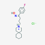 3-[(4Z)-4-(4-fluorophenyl)-4-(hydroxyimino)butyl]-3-azoniaspiro[5.5]undecane chloride molecular structure