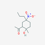 1-(2-hydroxy-2-methyl-5-nitro-5-propylcyclohexyl)ethanone molecular structure