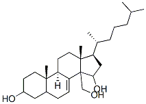 14-hydroxymethylcholest-7-ene-3,15-diol molecular structure