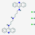 N-(acridin-9-yl)-N'-[3-(acridin-9-ylamino)propyl]butane-1,4-diamine trihydrochloride molecular structure