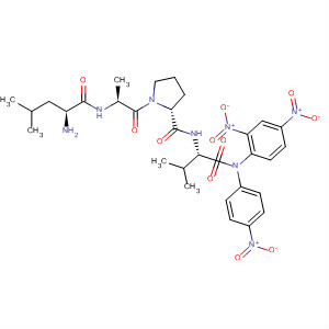 L-Valinamide,N-(2,4-dinitrophenyl)-L-leucyl-L-alanyl-L-prolyl-N-(4-nitrophenyl)- molecular structure
