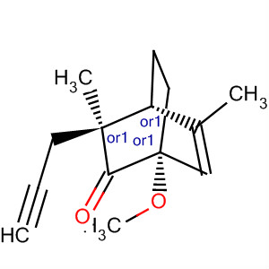 Bicyclo[2.2.2]oct-5-en-2-one, 1-methoxy-3,5-dimethyl-3-(2-propynyl)-,(1R,3S,4R)-rel- molecular structure