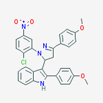 3-[1-(2-chloro-5-nitrophenyl)-3-(4-methoxyphenyl)-4,5-dihydro-1H-pyrazol-5-yl]-2-(4-methoxyphenyl)-1H-indole molecular structure