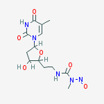 3-[2-[3-hydroxy-5-(5-methyl-2,4-dioxopyrimidin-1-yl)oxolan-2-yl]ethyl]-1-methyl-1-nitrosourea molecular structure