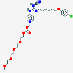[4-[[n'-[6-(4-chlorophenoxy)hexyl]-n-cyanocarbamimidoyl]amino]pyridin-1-ium-1-yl]methyl 2-[2-[2-(2-methoxyethoxy)ethoxy]ethoxy]ethyl Carbonate molecular structure