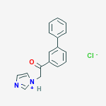 1-[2-(biphenyl-3-yl)-2-oxoethyl]-1H-imidazol-1-ium chloride molecular structure