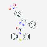 10-{[3-(4-nitrophenyl)-5-phenyl-4,5-dihydro-1H-pyrazol-1-yl]acetyl}-10H-phenothiazine molecular structure