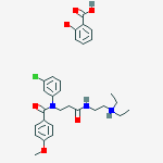 2-{[N-(3-chlorophenyl)-N-(4-methoxybenzoyl)-beta-alanyl]amino}-N,N-diethylethanaminium 2-hydroxybenzoate molecular structure