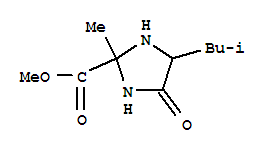 2-Imidazolidinecarboxylicacid, 2-methyl-4-(2-methylpropyl)-5-oxo-, methyl ester molecular structure