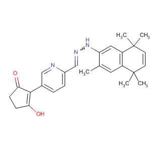 2-Cyclopenten-1-one,2-[6-[(5,8-dihydro-3,5,5,8,8-pentamethyl-2-naphthalenyl)hydrazonomethyl]-3-pyridinyl]-3-hydroxy- molecular structure