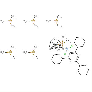 Silane,[[2-[dichloro(2,4,6-tricyclohexylphenyl)stannyl]-1,3,5-benzenetriyl]trimethylidyne]hexakis[trimethyl- molecular structure