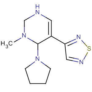 Pyrimidine,1,2,3,6-tetrahydro-1-methyl-6-(1-pyrrolidinyl)-5-(1,2,5-thiadiazol-3-yl)- molecular structure