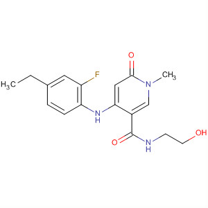 3-Pyridinecarboxamide,4-[(4-ethyl-2-fluorophenyl)amino]-1,6-dihydro-N-(2-hydroxyethyl)-1-methyl-6-oxo- molecular structure