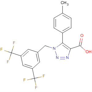 1H-1,2,3-Triazole-4-carboxylic acid,1-[[3,5-bis(trifluoromethyl)phenyl]methyl]-5-(4-methylphenyl)- molecular structure