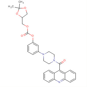Carbonic acid, 3-[4-(9-acridinylcarbonyl)-1-piperazinyl]phenyl(2,2-dimethyl-1,3-dioxolan-4-yl)methyl ester molecular structure