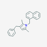 1H-Pyrrole, 2,5-dimethyl-1-(1-naphthalenylmethyl)-3-(phenylmethyl)- molecular structure