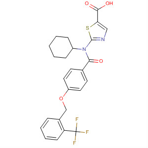5-Thiazolecarboxylic acid,2-[cyclohexyl[4-[[2-(trifluoromethyl)phenyl]methoxy]benzoyl]amino]- molecular structure