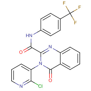 2-Quinazolinecarboxamide,3-(2-chloro-3-pyridinyl)-3,4-dihydro-4-oxo-N-[4-(trifluoromethyl)phenyl]- molecular structure