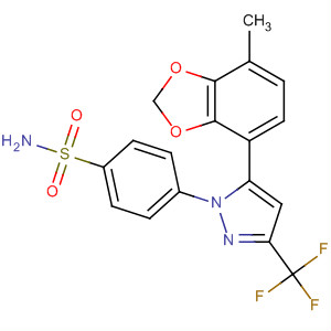 Benzenesulfonamide,4-[5-(7-methyl-1,3-benzodioxol-4-yl)-3-(trifluoromethyl)-1H-pyrazol-1-yl]- molecular structure