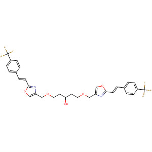 3-Pentanol,1,5-bis[[2-[(1E)-2-[4-(trifluoromethyl)phenyl]ethenyl]-4-oxazolyl]methoxy]- molecular structure