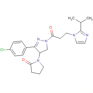 1H-Pyrazole,3-(4-chlorophenyl)-4,5-dihydro-1-[3-[2-(1-methylethyl)-1H-imidazol-1-yl]-1-oxopropyl]-4-(2-oxo-1-pyrrolidinyl)- molecular structure