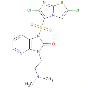2H-Imidazo[4,5-b]pyridin-2-one,1-[(2,6-dichloroimidazo[2,1-b]thiazol-5-yl)sulfonyl]-3-[2-(dimethylamino)ethyl]-1,3-dihydro- molecular structure