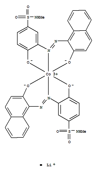 Lithium bis(4-hydroxy-3-((2-hydroxy-1-naphthyl)azo)-N-methylbenzenesulphonamidato(2-))cobaltate(1-) molecular structure