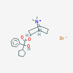 2-{[cyclopentyl(hydroxy)phenylacetyl]oxy}-7,7-dimethyl-7-azoniabicyclo[2.2.1]heptane bromide molecular structure