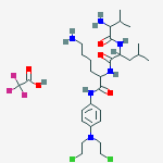 6-amino-2-[[2-[(2-amino-3-methylbutanoyl)amino]-4-methylpentanoyl]amino]-n-[4-[bis(2-chloroethyl)amino]phenyl]hexanamide;2,2,2-trifluoroacetic Acid molecular structure
