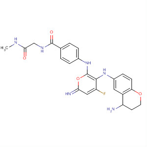 Benzamide,4-[[4-[(4-amino-3,4-dihydro-2H-1-benzopyran-6-yl)amino]-5-fluoro-2-pyrimidinyl]amino]-N-[2-(methylamino)-2-oxoethyl]- molecular structure