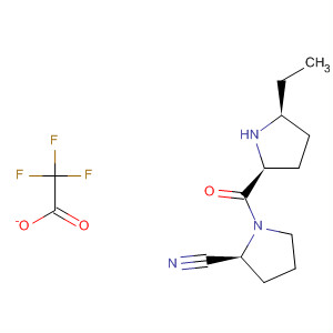 2-Pyrrolidinecarbonitrile, 1-[[(2S,5S)-5-ethyl-2-pyrrolidinyl]carbonyl]-,(2S)-, mono(trifluoroacetate) molecular structure