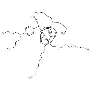 Benzenamine,4,4'-[(9,9-dinonyl-9H-fluorene-2,7-diyl)di-2,1-ethenediyl]bis[N,N-dibutyl- molecular structure